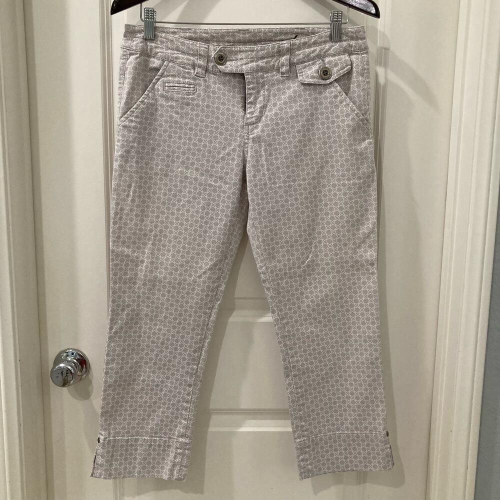 Anthropologie Idra Lilac Patterned Cropped Pants Size 6 - Picture 6 of 12